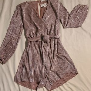 Lush Mauve and Silver Striped Jumpsuit